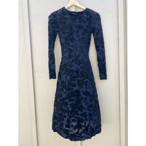 Betsey Johnson Vintage Velvet Floral Y2k 90s 2000s Dress Long Sleeves